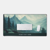 Forest Mountain Aesthetic Kawaii Nature Style Schreibtischunterlage (Tastatur & Maus)