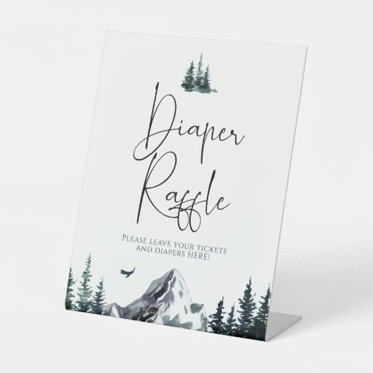 Forest Mountain Baby Dusche Windelwanne Sockelschild (Vorderseite)