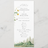 Forest Mountain Boho Wildblume Rustikale Hochzeit Programm (Vorderseite)