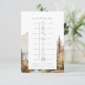 Forest Mountain Hochzeitsskalender Begleitkarte (Stehend Vorderseite)