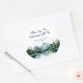 Forest Mountain Rustic Adventure Baby Shower  Runder Aufkleber (Umschlag)