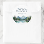 Forest Mountain Rustic Adventure Baby Shower  Runder Aufkleber (Tasche)