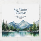 Forest Mountain Rustic Adventure Baby Shower  Schaumweinetikett (Einzelnes Label)