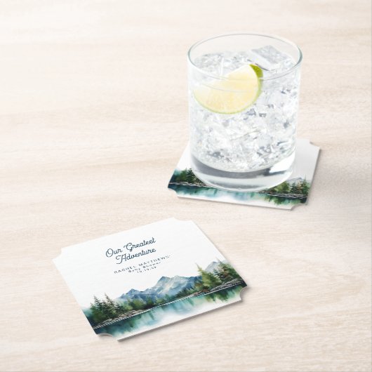 Forest Mountain Rustic Adventure Baby Shower  Untersetzer (Vor Ort)