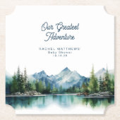 Forest Mountain Rustic Adventure Baby Shower  Untersetzer (Vorderseite)