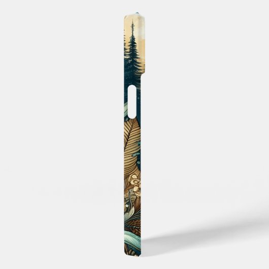 Forest Mountain Waterfall Boho Nature Muster Case-Mate iPhone Hülle (Rückseite / Rechts)