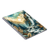 Forest Mountain Waterfall Boho Nature Muster Notizblock (Rechte Seite)