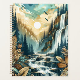Forest Mountain Waterfall Boho Nature Muster Planer