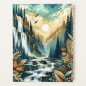 Forest Mountain Waterfall Boho Nature Muster Planer (Rückseite)