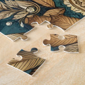 Forest Mountain Waterfall Boho Nature Muster Puzzle (Seite)