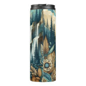 Forest Mountain Waterfall Boho Nature Muster Thermosbecher (Rückseite)