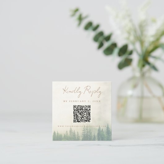 Forest Mountain Wedding Scan Code UAWG Begleitkarte (Stehend Vorderseite)