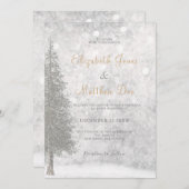 Forest Mountain Winter Pine Tree Hochzeit Einladung (Vorne/Hinten)