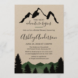Forest Mountains Bridal Dusche Einladung