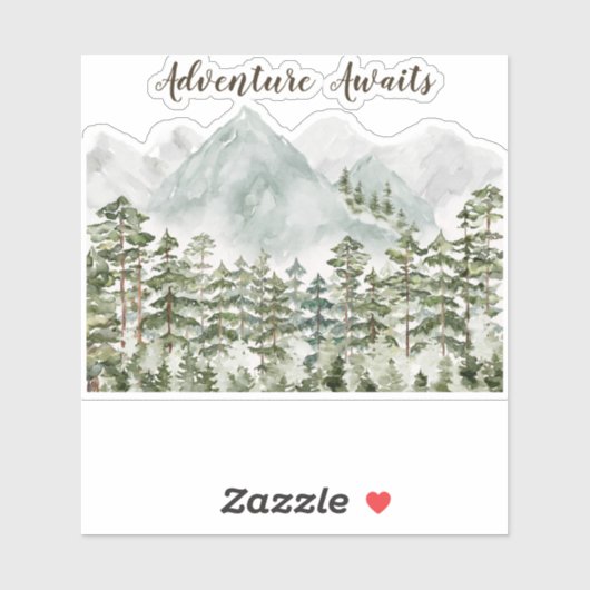 Forest Mountains Wasserfarbenerlebnis erwartet Sie Aufkleber (Blatt)