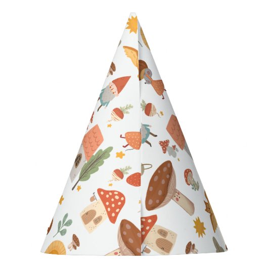 Forest Mushroom Birthday Party Hat Partyhütchen (Rückseite)