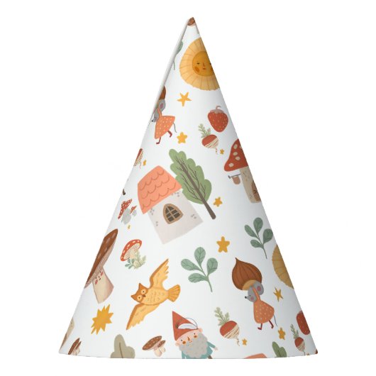 Forest Mushroom Birthday Party Hat Partyhütchen (Links)