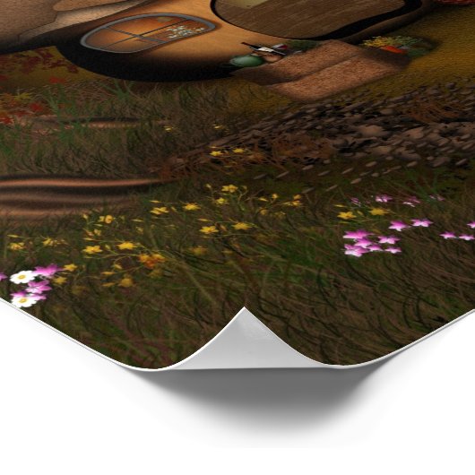 Forest Mushroom House Poster (Ecke)