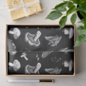 Forest Mushroom Muster Dunkelgrau Seidenpapier (Geschenk)