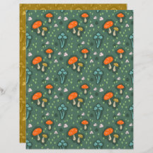 Forest Mushroom Scrapbook Paper