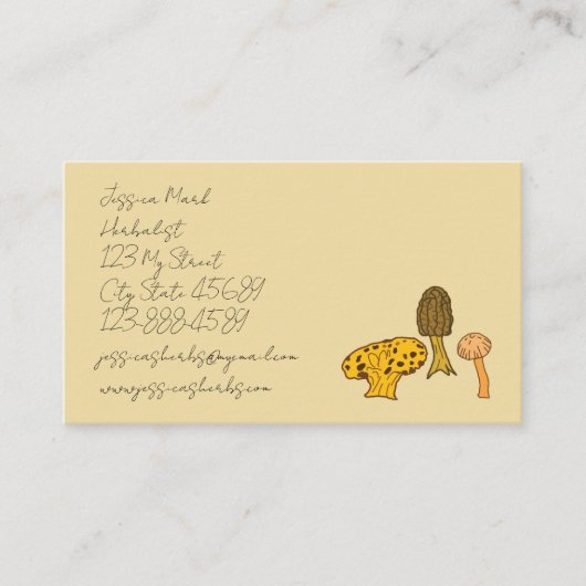 Forest Mushroom Theme Visitenkarte (Vorderseite)