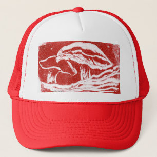 Forest mushroom, toadstool, fungi red and white truckerkappe