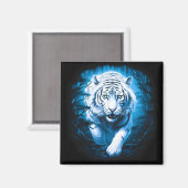 Forest Mystic Wild White Tiger Magnet (Vorderseite/Rückseite)