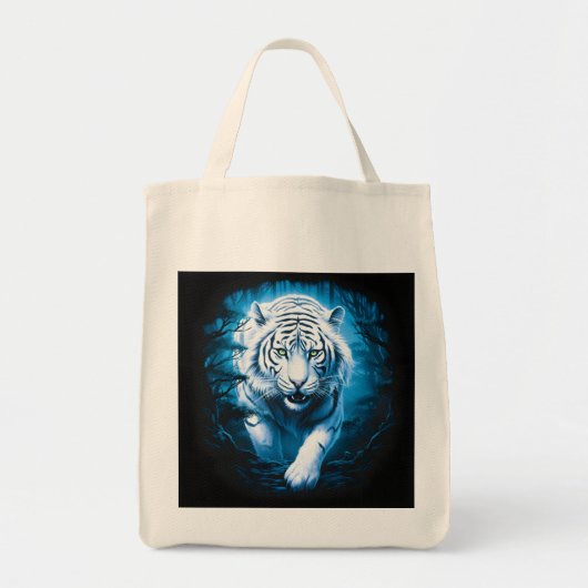 Forest Mystic Wild White Tiger Tragetasche (Vorne)