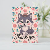 Forest Mystical Wolf Dankeskarte (Stehend Vorderseite)