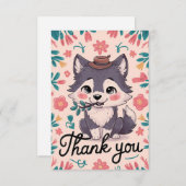 Forest Mystical Wolf Dankeskarte (Vorne/Hinten)