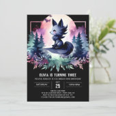 Forest Niedlich Wolf Geburtstag Einladung (Stehend Vorderseite)