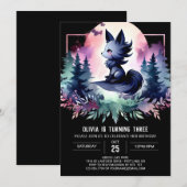 Forest Niedlich Wolf Geburtstag Einladung (Vorne/Hinten)