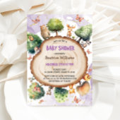 Forest Niedlicher Tiere Watercolor Kinderdusche Einladung