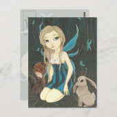 Forest Night - Fairy jackalope Postkarte (Vorne/Hinten)