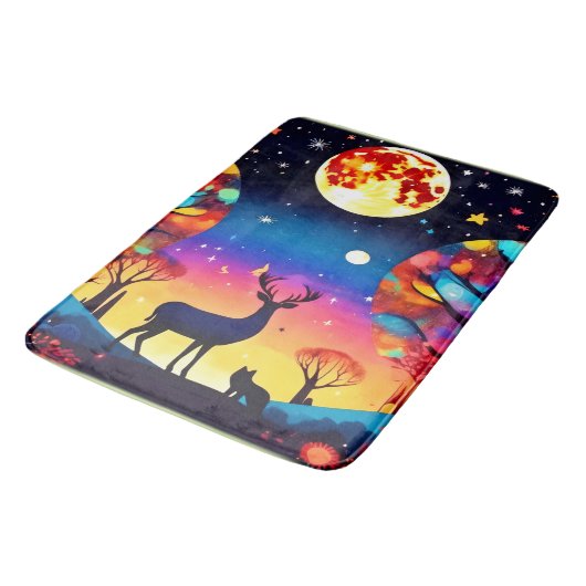 Forest Night Glow Badematte (Schrägansicht)