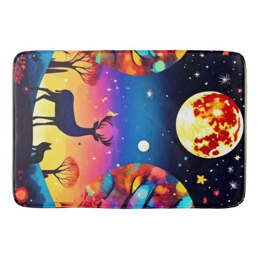 Forest Night Glow Badematte (Vorderseite)