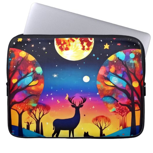 Forest Night Glow Laptopschutzhülle (Vorderseite)