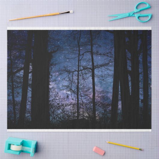 Forest Night Sky Decoupage Seidenpapier (Basteln)