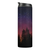 Forest Night Sky Nature with Starry Woodland Scene Thermosbecher (Nach rechts gedreht)