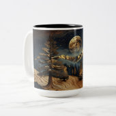Forest Night Sky Tasse | Vollmond- und Hochbaumbäu (Vorderseite Links)