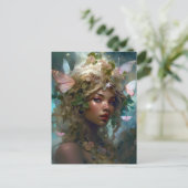 Forest Nymph Fairy Girl Fantasy Kunst, Dichtung un Postkarte (Stehend Vorderseite)