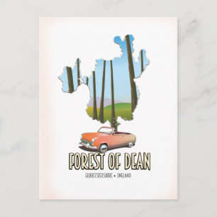 Forest of Dean Gloucestershire England map Postkarte
