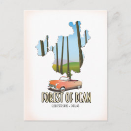 Forest of Dean Gloucestershire England map Postkarte