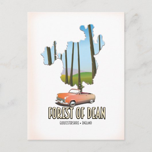 Forest of Dean Gloucestershire England map Postkarte (Vorderseite)