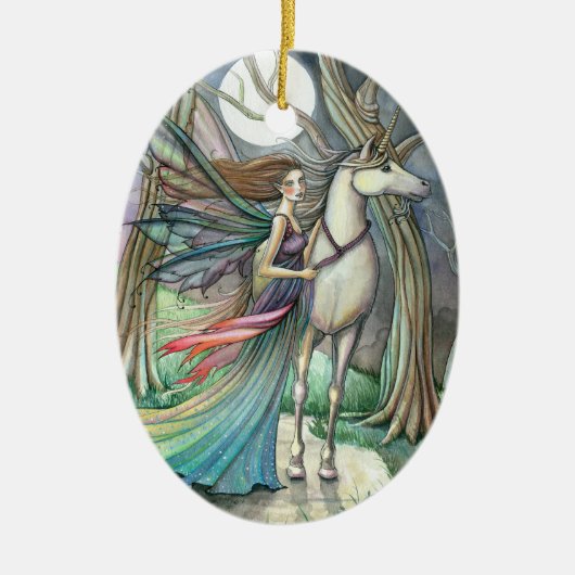 Forest of Dreams Fairy and Unicorn Ornament (Vorne)
