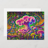 forest of magical mushrooms, glowing with vibrant postkarte (Vorne/Hinten)