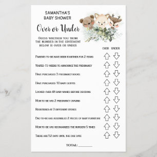 Forest Over oder under baby dusche bilingual card Flyer