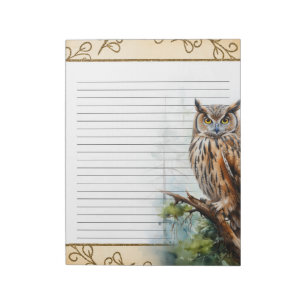 Forest Owl Woodland Animals Nature Editor Notizblock