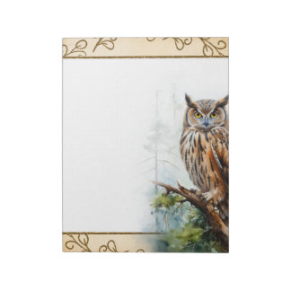 Forest Owl Woodland Animals Nature Editor Notizblock