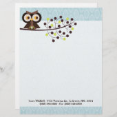Forest Owl Woodland Hoot Letterhead Stationierung Briefbogen (Vorne/Hinten)